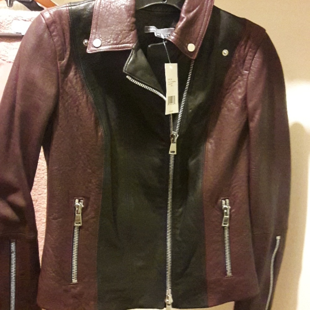 Womens leather jacquet